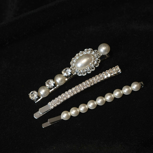 Elegant Pearl Hair Barrette Clips Set
